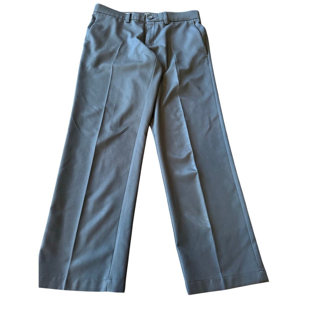 Haggar In Motion Mens Straight Fit Performance Golf Pants 34x30 Black Business